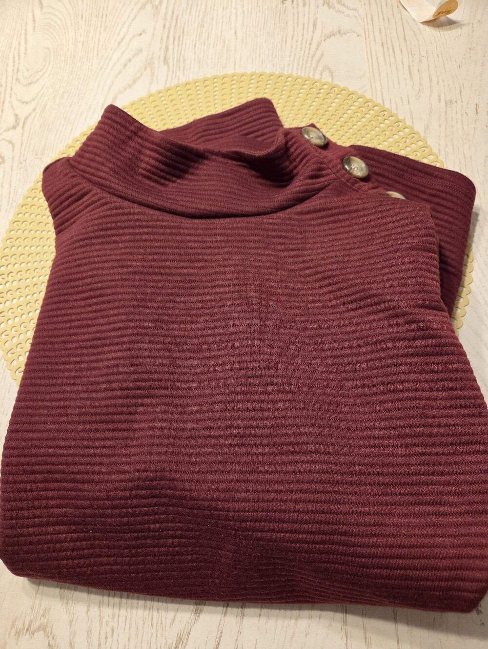 St Johns Bay Women's Ribbed Turtleneck Sweater - Wine XL NWT
